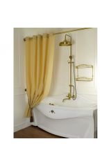 Шторка L180xH200 см. для душа/ванны, текстиль, узор АР-ДЕКО ГОЛД, Золото, 26641