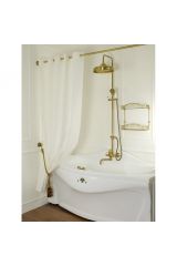 Шторка L180xH200 см. для душа/ванны, текстиль, узор АР-ДЕКО СИЛЬВЕР, Серебро, 26642