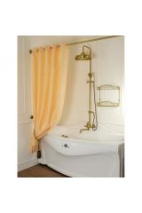 Шторка L180xH200 см. для душа/ванны, текстиль, узор БАРОККО, Персиковый, 25517