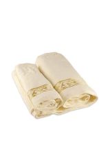 MAGNAT Набор из 2-х полотенец: 100х150, 50х90 см, 100% хлопок, Бежевый, 26005