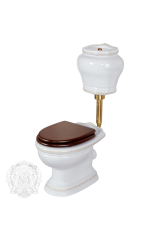MILADY Унитаз напольный, выпуск в стену (без крышки), керамика, Белый/декор винтаж D3, ML.MLD-25.711.D3.BR