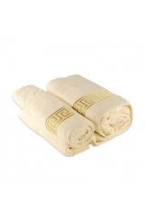 TESORO Набор из 2-х полотенец: 100х150, 50х90 см, 100% хлопок, Бежевый, 26027