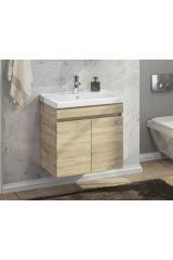 COMFORTY. Тумба-умывальник &quot;Тромсе-60&quot; дуб сонома с раковиной Fest 60