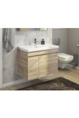 COMFORTY. Тумба-умывальник &quot;Тромсе-80&quot; дуб сонома с раковиной Fest 80