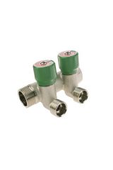 Коллектор модульный, 3/4&quot;, 3 контура, размер отвода-1/2&quot; НР ПУ, с вентилями, латунь ELSEN EMW03.03