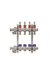 Коллекторная группа, 1&quot;, 9 контуров, размер отвода-3/4&quot;, с вентилями и расходомерами, нержавеющая ст ELSEN EMi03.09