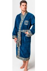 Халат для ванной банный махровый Миглиоре (Migliore), Magnat, синий, 50-52