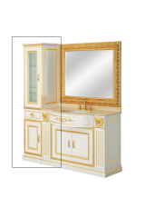 RAVENNA Пенал DX д/базы L43xH196хP42 см.1 дв.гл.+1 дв.стекло+1выдв.ящ, цвет, Avorio / Dorato, 27074