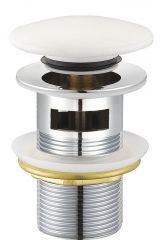 CZR-SAT7-Bi Донный клапан с системой &quot;Клик-клак&quot; с переливом, с белой крышкой CEZARES CZR-SAT7-Bi