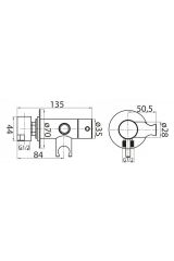 CZR-DA1-02 Смеситель для душа и гигиенического душа со штуцером с держателем, бронза CEZARES CZR-DA1-02