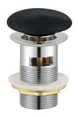 CZR-SAT7-NERO Донный клапан с системой &quot;Клик-клак&quot; с переливом,  чёрная керамическая крышка CEZARES CZR-SAT7-NERO