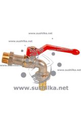 латунный полнопр. 1/2&quot; НР со штуцером, ручка-рычаг, Danfoss 065B8200