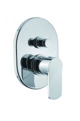 GLAM-VDIM-BIO Встраиваемый однорычажный смеситель для душа с переключателем на 2 выхода, исполнение белый матовый CEZARES GLAM-VDIM-BIO