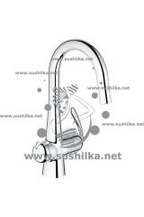 для мойки Grohe Zedra 31203000, с запорным вентилем и выдвижной лейкой