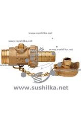 латунный 3/4&quot; НР сливной, с пробкой и штуцером, Tmax=110°С Itap 139