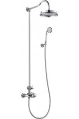 LIBERTY-F-CD-T-01 Душевая стойка с термостатическим смесителем, с ручным и верхним душем, хром CEZARES LIBERTY-F-CD-T-01