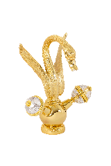 Migliore LUXOR смеситель для раковины, лебедь малый h21/H29 см, ручки SWAROVSKI Золото 27191