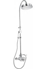 Душевая стойка с термостатическим смесителем, верхним и ручным душем MARGOT-CD-T-02-Bi