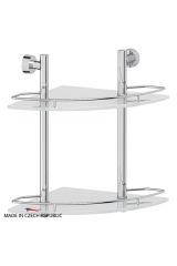 FBS NOS 072 Полка угловая с ограничителем 28 см двойная (стекло)