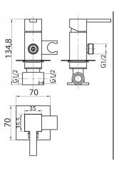 Смеситель однорычажный с гигиеническим душем, гибким шлангом 120 см и держателем  Cezares CZR-DIF3-01
