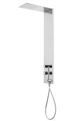 PREMIER-CD2-T-01 Термостатическая душевая стойка из нержавеющей стали на 2 выхода с верхним душем ultraslim, ручным душем и гибким шлангом CEZARES PREMIER-CD2-T-01