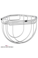 FBS RYN 034 Полочка-решетка угловая полукруглая 26 см с держателем для мочалок