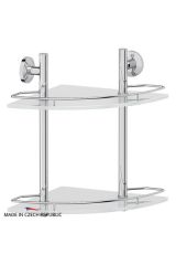 FBS STA 072 Полка угловая с ограничителем 28 см двойная (стекло)