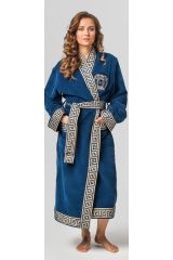 Халат для ванной банный махровый Миглиоре (Migliore), Tesoro, синий, 46-48