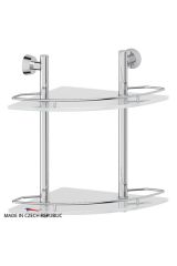 FBS VIZ 072 Полка угловая с ограничителем 28 см двойная (стекло)